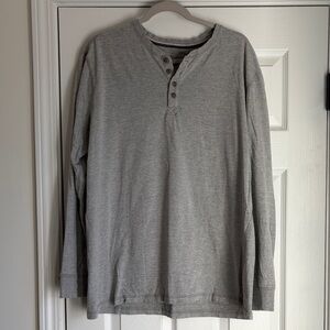 Classic Gray Long Sleeve Henley for Men